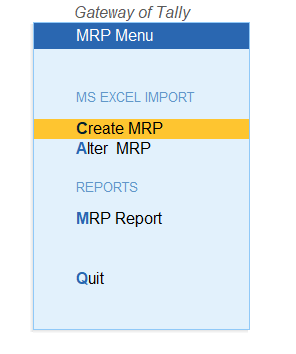 MRP Rate Manager in Tally – TallyPrime add-on by AK Soft Solutions